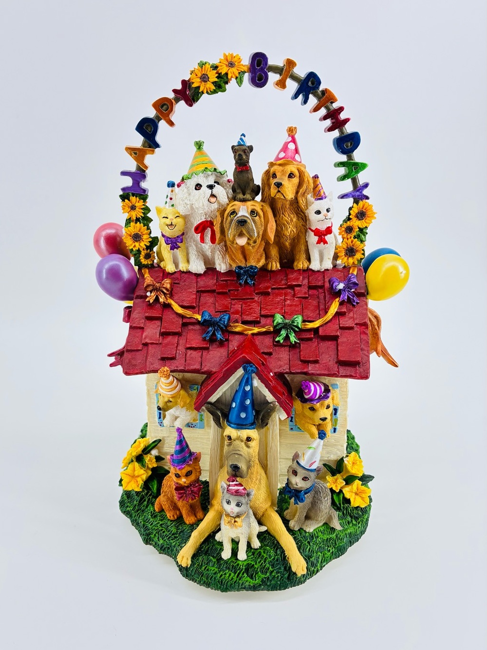 Happy Birthday Dog House Musical Figurine - SAN Francisco Music Box Company